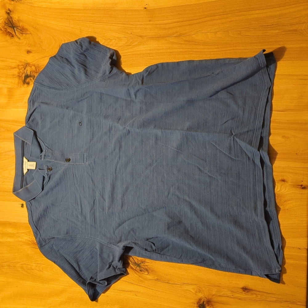 Large Blue Calvin Klein Short Sleeve Polo Shirt